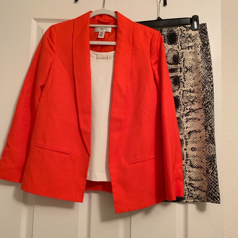Bright Coral Blazer by MNG Suit